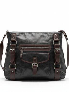Tano two tone leather shoulder bag